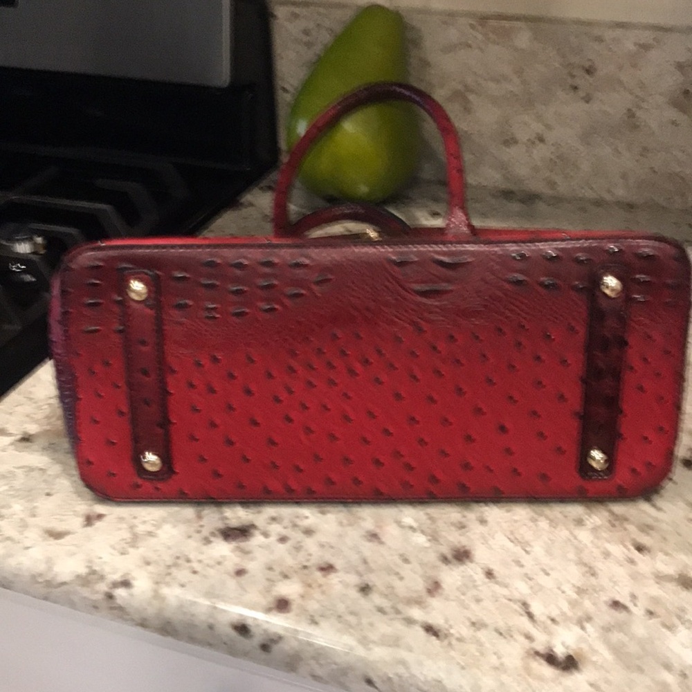 Red Structured Tote Handbag with Gold Hardware - Picture 10 of 10
